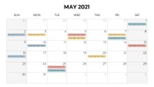 Calendars 2021 Monthly Sunday May