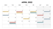 Calendars 2022 Monthly Monday April