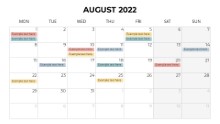 Calendars 2022 Monthly Monday August