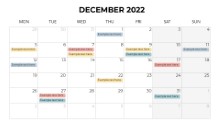 Calendars 2022 Monthly Monday December