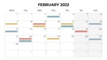 Calendars 2022 Monthly Monday February