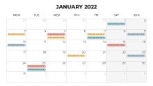 Calendars 2022 Monthly Monday January