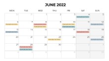 Calendars 2022 Monthly Monday June
