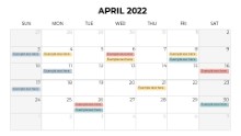 Calendars 2022 Monthly Sunday April