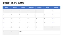 Desk Calendar 2019 02 February
