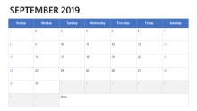 Desk Calendar 2019 09 September