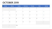 Desk Calendar 2019 10 October