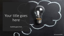 PowerPoint Templates - Light Bulb Chalk Idea Widescreen