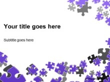 PowerPoint Templates - Puzzle Scatter Purple