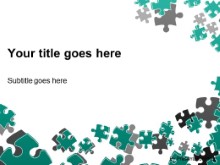 PowerPoint Templates - Puzzle Scatter Teal