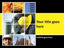 Conceptual Construction Yellow PPT PowerPoint Template Background