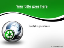 Globe Icon Recycle 2 PPT PowerPoint Template Background