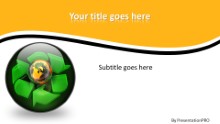 Globe Icon Recycle 3 Widescreen PPT PowerPoint Template Background