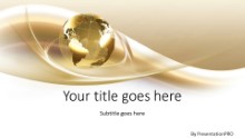 Global Swirls Gold Widescreen PPT PowerPoint Template Background
