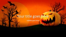 Halloween Pumpkin Widescreen PPT PowerPoint Template Background