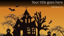 Haunted House Widescreen PPT PowerPoint Template Background