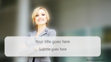 Business Woman Focus Widescreen PPT PowerPoint Template Background