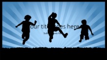 Children Silhouettes Widescreen PPT PowerPoint Template Background