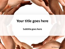 Multiracial Hands PPT PowerPoint Template Background