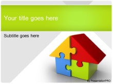 Download housing puzzle green PowerPoint Template and other software plugins for Microsoft PowerPoint