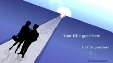 Business 04 Blue Male Female Widescreen PPT PowerPoint Template Background
