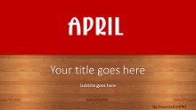April Red Widescreen PPT PowerPoint Template Background