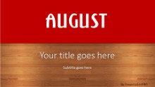 August Red Widescreen PPT PowerPoint Template Background