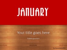 January Red PPT PowerPoint Template Background