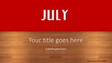 July Red Widescreen PPT PowerPoint Template Background