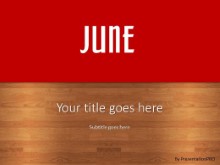 June Red PPT PowerPoint Template Background