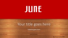 June Red Widescreen PPT PowerPoint Template Background