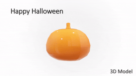 Halloween Pumpkin 3D Model PowerPoint Template title slide design