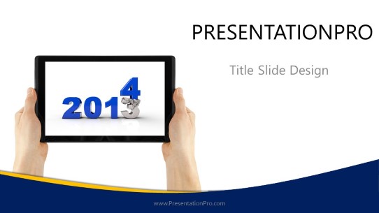 Crushing Year Tablet Widescreen PowerPoint Template title slide design