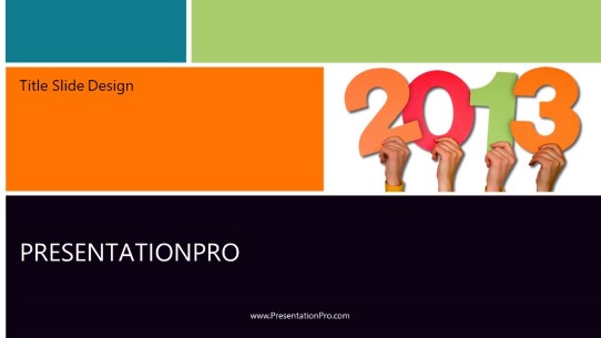 HANDS HOLDING YEAR Widescreen PowerPoint Template title slide design