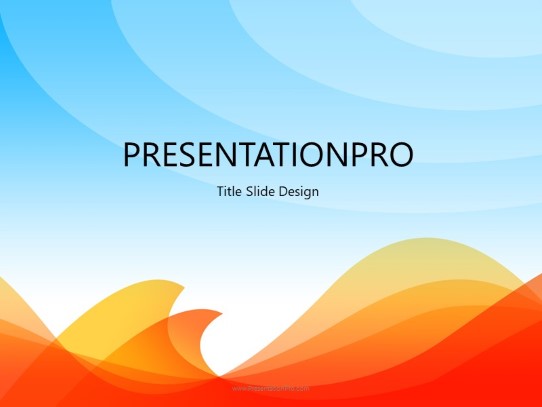 Abstract Sky And Waves PowerPoint Template title slide design