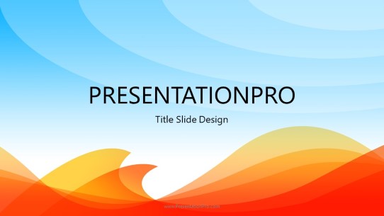 Abstract Sky And Waves Widescreen PowerPoint Template title slide design