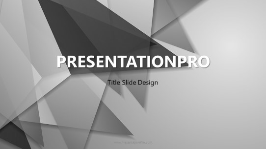 Abstract Triangles Gray Widescreen PowerPoint Template title slide design