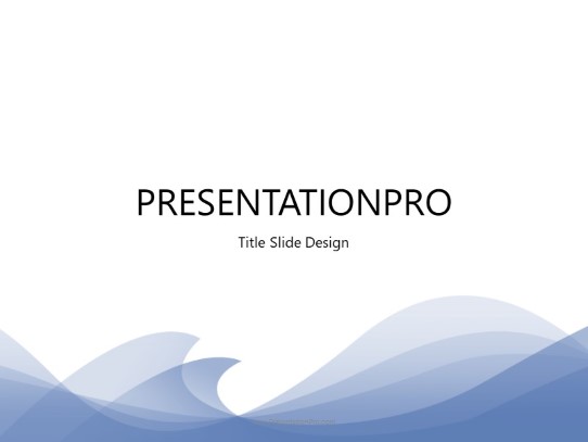 Abstract Waves Blue PowerPoint Template title slide design