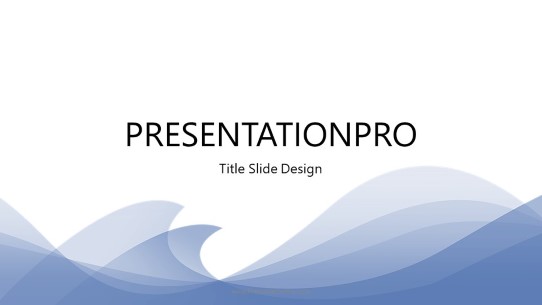 Abstract Waves Blue Widescreen PowerPoint Template title slide design