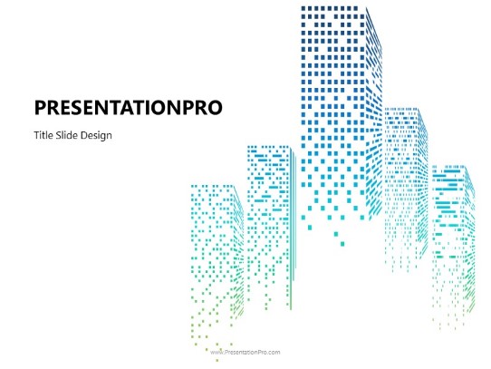 Abstract buildings wide PowerPoint Template title slide design