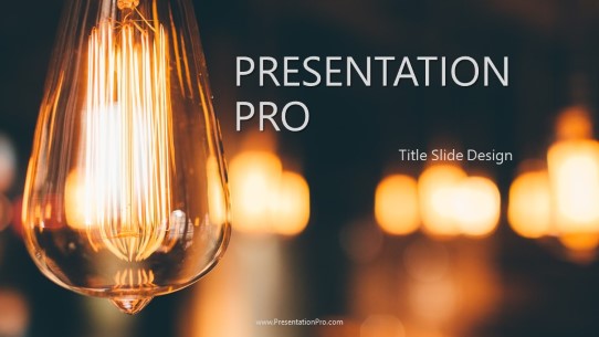 Antique Bulbs Widescreen PowerPoint Template title slide design