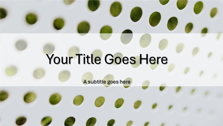 Artful Shadows Widescreen PowerPoint Template title slide design