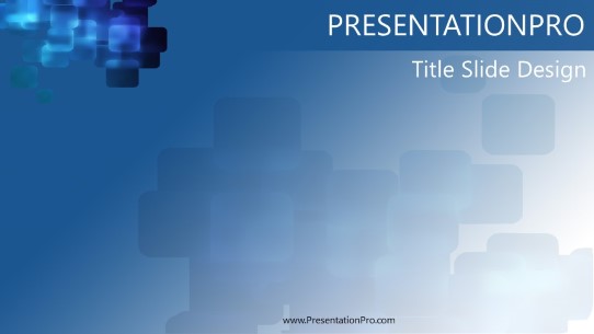 Blue Squares Widescreen PowerPoint Template title slide design