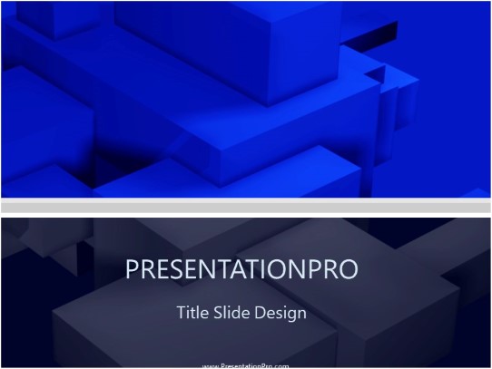 Building Blocks Blue PowerPoint Template title slide design