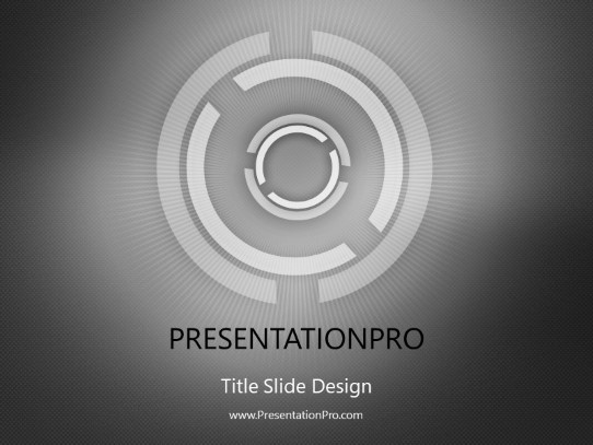 Circled Out Gray PowerPoint Template title slide design