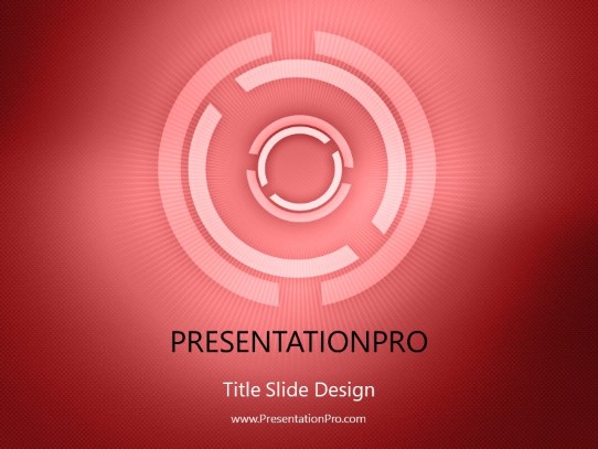 Circled Out Red PowerPoint Template title slide design