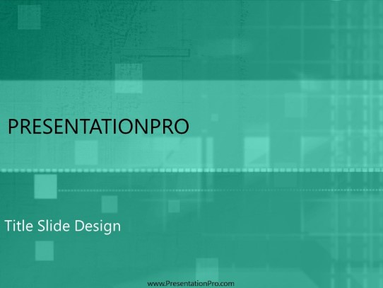 Cubes Teal PowerPoint Template title slide design