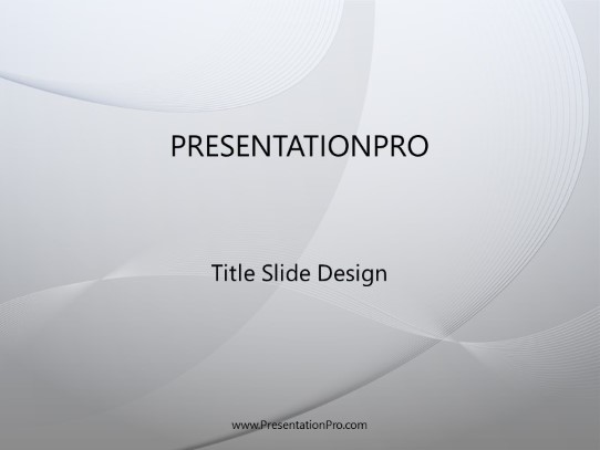 Curvedwisps Gray PowerPoint Template title slide design