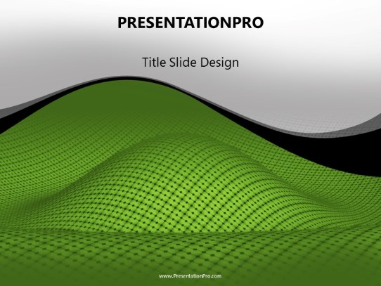Curved Landscape Green PowerPoint Template title slide design