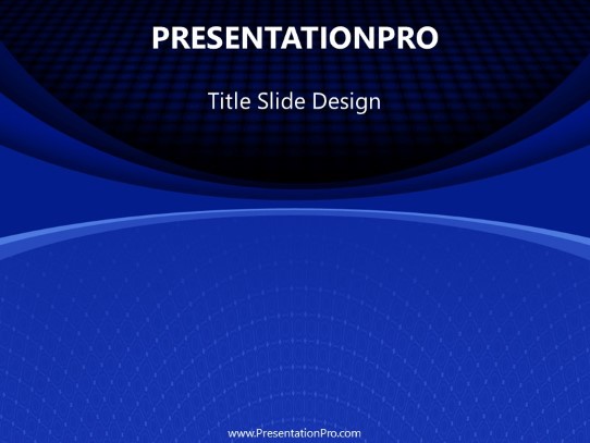 Curvy Pattern Blue PowerPoint Template title slide design